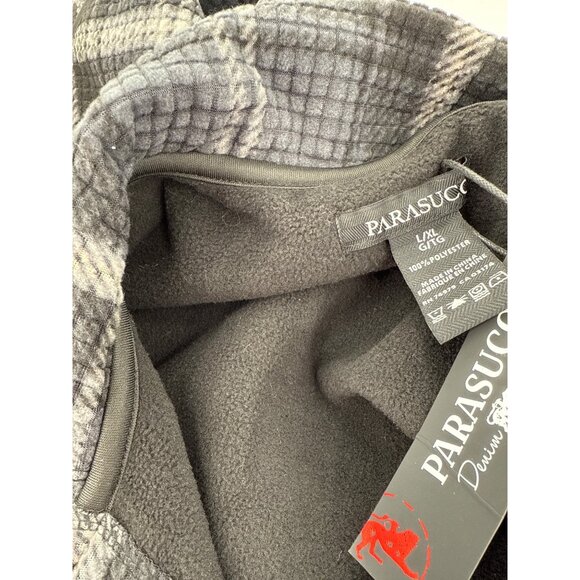 Parasuco Womens L/XL Plaid Poncho‎ Cape Coat Grey & White 100% Polyester - Picture 6 of 6